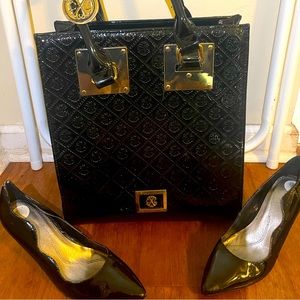 Patent leather handbag